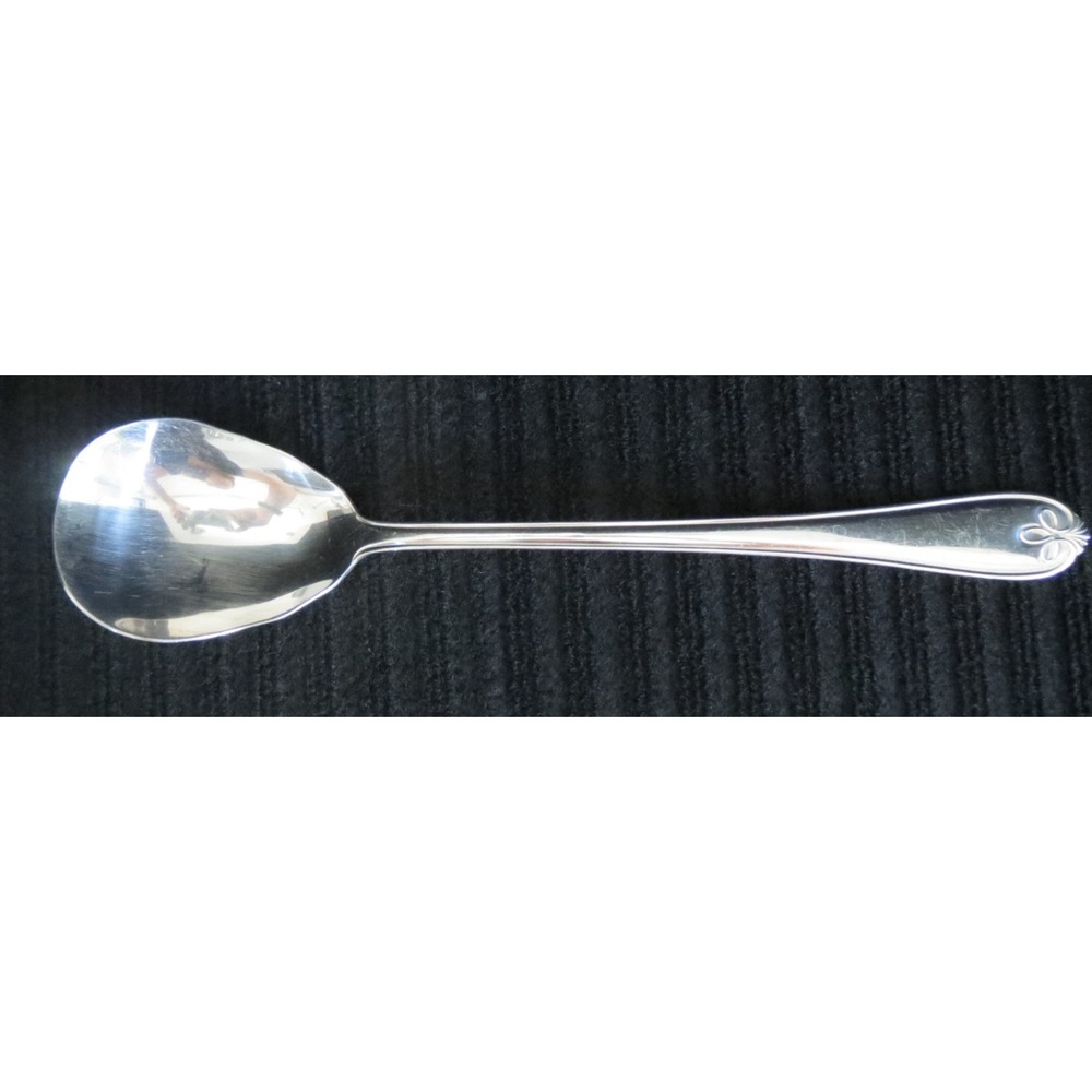 Reed & Barton Ribbon Crest Solid Serving Spoon‎ Stainless Steel 12"
